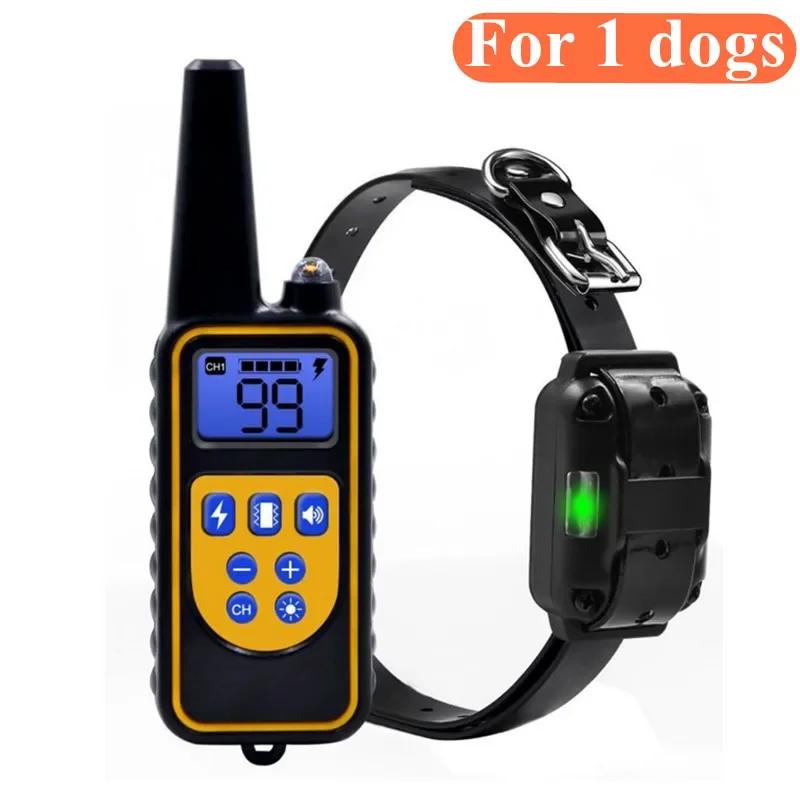 800m coleira de treinamento do cão elétrico à prova dwaterproof água pet controle remoto recarregável treinamento coleira do cão com som vibração choque - Image 1