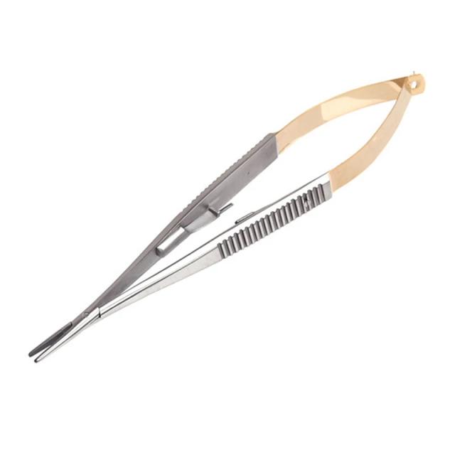 Suporte de Agulha Castroviejo Cirúrgico 14cm/16cm Curvo Aço Inoxidável