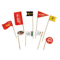 Logotipo personalizado Impresso Pequeno Toothpick Banners, Restaurante Bar Pub Partido Acessórios Do Evento, 2 Bandeira Lateral, Vendas Decoração, 100Pcs por Conjunto - Image 1