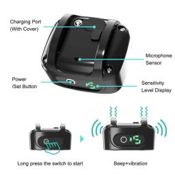 Dispositivo anti latido para cão de estimação, USB ultra-sônico, inteligente, elétrico, colar de treinamento, vibração, impermeável, suprimentos - Image 2