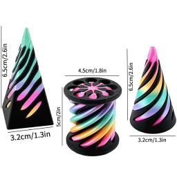 3 pçs descompressão rotativa espiral cone impossível pirâmide passsthrough escultura 3d impresso brinquedo tridimensional ה  - Image 5