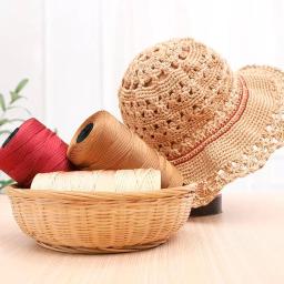 Linha De Seda De Algodão Gelo Leve para Artesanato DIY, Fio De Crochet De Verão, Saco, Chapéu, Sapatos, Polipropileno, Fio De Crochet, 1.5mm, 200m - Image 4