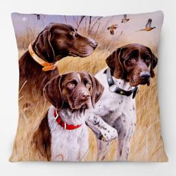 Grandes cães de caça drahthaars preto labrador cão cartaz animais pintura coxim capas decorativas fronha para sofá - Image 6