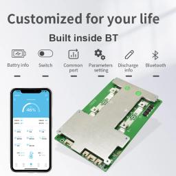 JBD-BMS Poder de partida esperto do carro, 12V, LiFePO4, Li-íon, UART, Bluetooth incorporado, bateria de lítio, 100A, 150A, 200A - Image 5