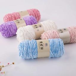 Fios de veludo para tricô, acessórios Amigurumi, golfinho, bebê, pelúcia, macio, chenille, DIY, 100% poliéster, 1 meada, 100g, 130m - Image 5