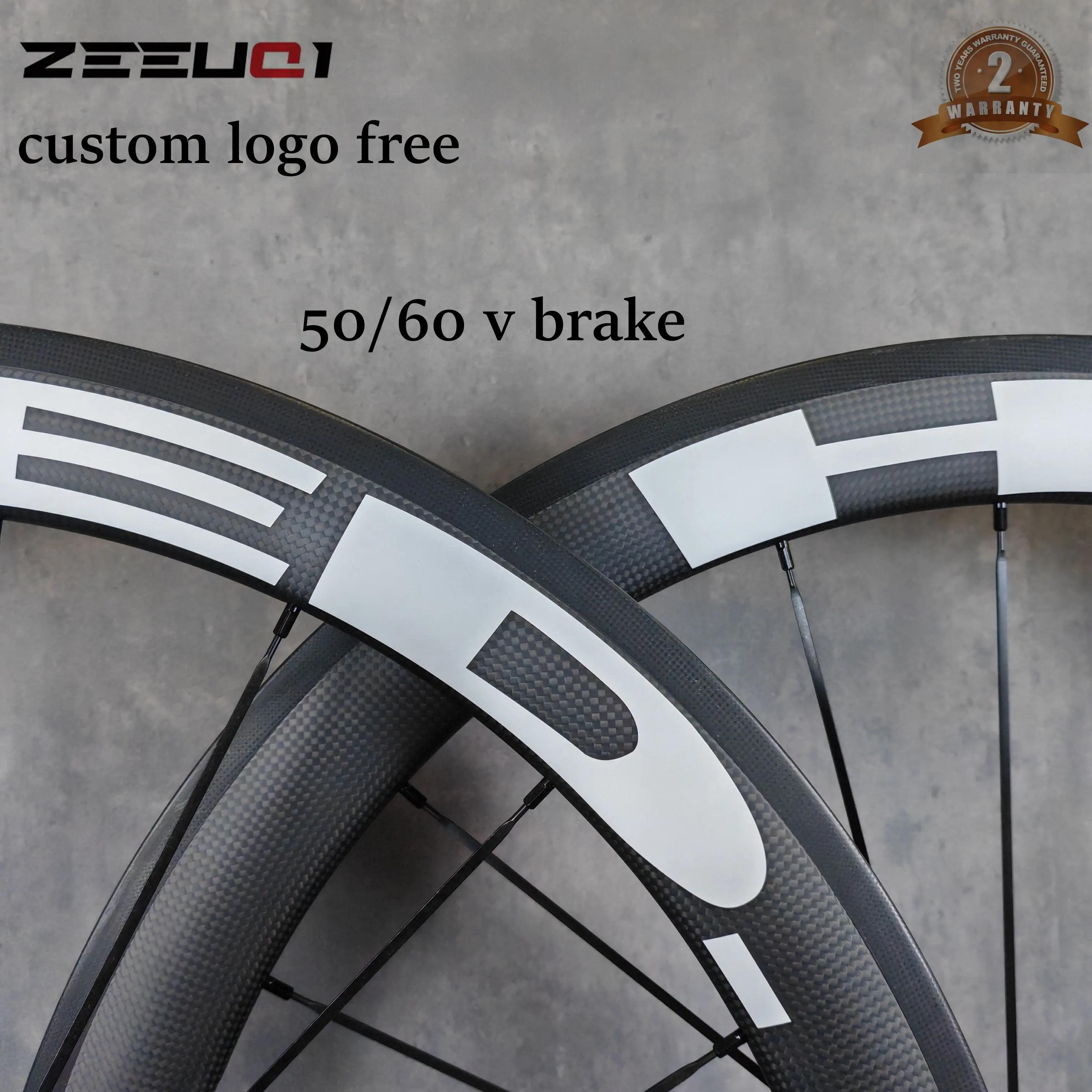 Rodas de Carbono 700C para Bicicleta de Estrada com Freio V, Profundidade de 50/60mm, Largura de 25mm, Acabamento Fosco Brilhante 3k, Cubo R13, 11-12 Velocidades, Logotipo Personalizado - Image 1