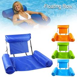 Cadeira Flutuante Inflável Dobrável, Colchões De Ar Do Encosto, Cama De Praia, Piscina, Espreguiçadeira De Esportes Aquáticos, Cadeira Flutuante, Tapete De Rede - Image 6