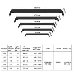 Iluminação LED de espectro completo para aquário plantado, controlador externo, suportes extensíveis, luz do tanque de peixes, 20-63cm, 110V-240V - Image 5