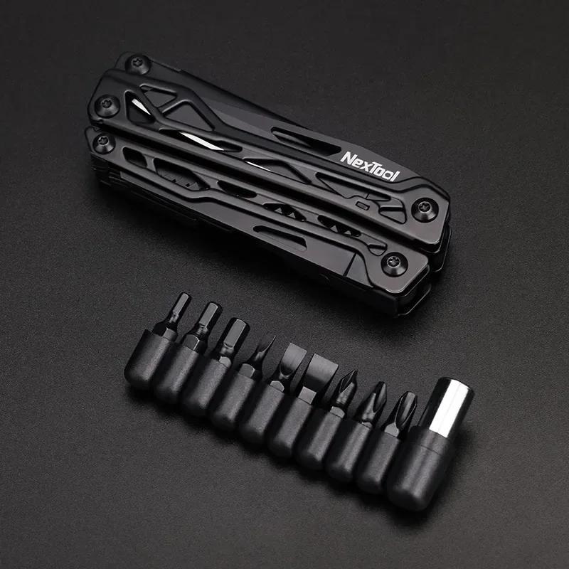 Xiaomi-NexTool Black Knight Ferramentas de acampamento multifunções, faca de sobrevivência ao ar livre, alicate dobrável, tesoura, kit de ferramentas multiferramenta de mão - Image 1
