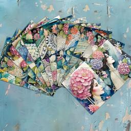 Floral gasto chique Scrapbook Paper Set, perfeito para revistas de bala, artesanato, Scrapbooking Suprimentos, Junk Journal Kits, 58 pcs - Image 6