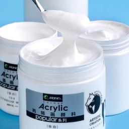 Tinta Acrílica Branca Engarrafada, Impermeável, Prova Solar, Pintura de Parede Não Desbotada, DIY Desenhado à Mão, Dióxido de Titânio, Pigmento Artístico, 300 ml, 500ml - Image 2
