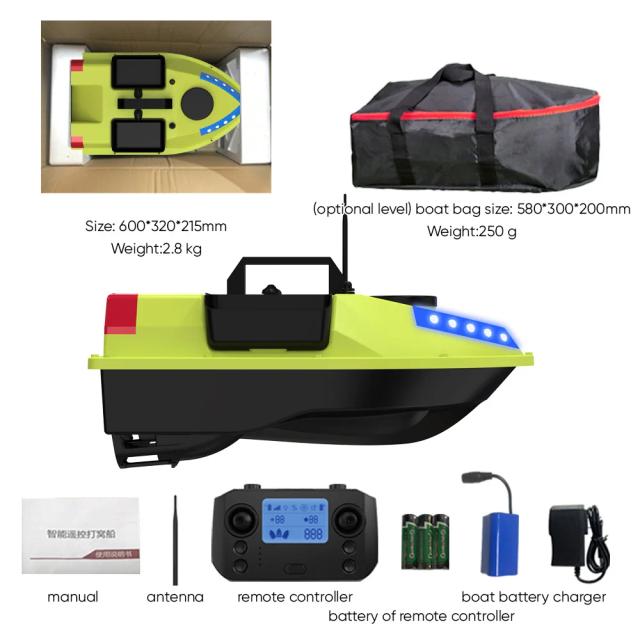 Barco Isca com Controle Remoto GPS e 3 Recipientes - Alcance de 600m