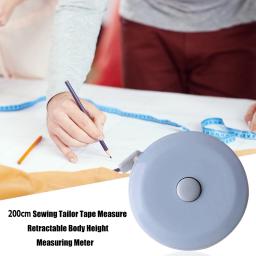 Fita métrica portátil retrátil do corpo, rolo de medida, costura de tecido, cintura, altura infantil, 200cm, 79" - Image 4