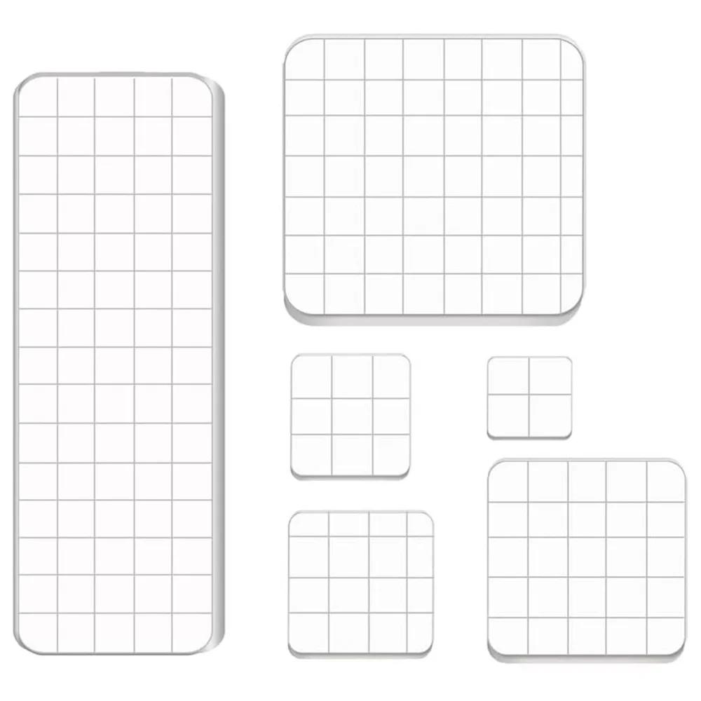 Blocos De Estampagem De Acrílico Claro, Ferramentas com Linhas De Grade, Scrapbooking Artesanato Fazendo, 6 Pcs - Image 1