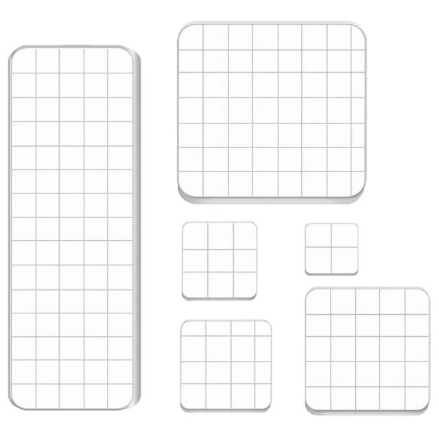 Conjunto de 6 Blocos de Estampagem em Acrílico Transparente com Linhas de Grade para Scrapbooking e Artesanato