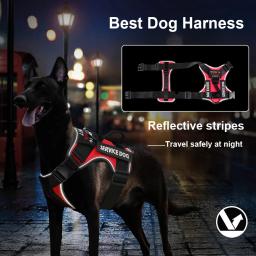 Arnês tático reflexivo para cães, colete para cães de pequeno e grande porte, treinamento de caminhada, suprimentos para cães ao ar livre, patches grátis - Image 5