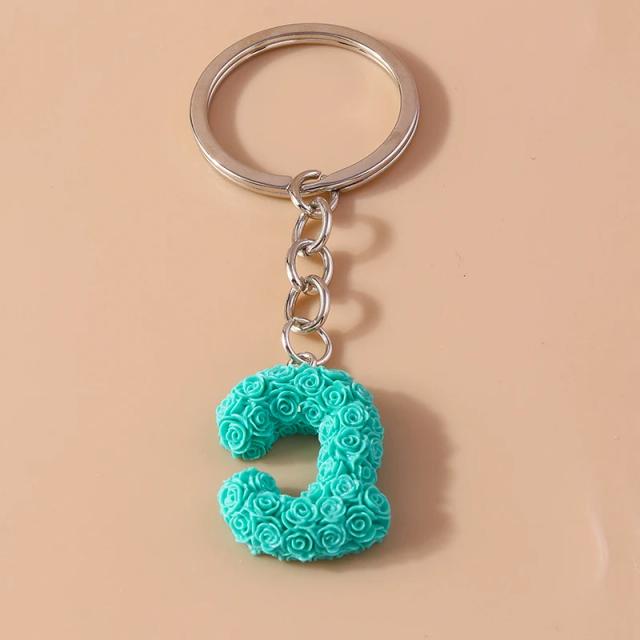 Chaveiro Criativo em Formato de Letra Inicial Floral - Alfabeto A-Z, Pingentes para Meninas, Acessórios de Moda e Decoração de Bolsa, Novo e Exclusivo
