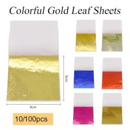 Imitação Folhas De Folhas De Ouro, DIY Artes Artesanato Em Pó De Papel, cola dourada, verniz à base de água, Toolkit Folha De Ouro - Image 4