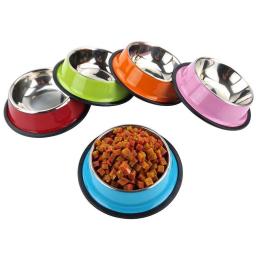 Tigela de cães e gatos de aço inoxidável, antiderrapante, comida, bebida, água, recipiente alimentar, prato, cachorro, alimentador de gatinhos, suprimentos para animais, 200-1600ml - Image 2