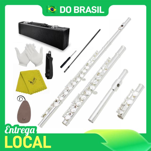 SLADE Flauta Profissional em C 16 Furos Roxa/Preta