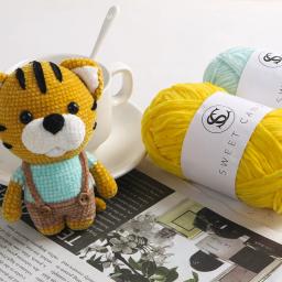 Fio de Chenille para Tricô Manual, Fio De Crochê De Veludo, Linha Suave Suave, Suéter Amigurumi, Chapéu De Boneca, Linhas De Chinelo, 2mm, 40g, 148m - Image 4