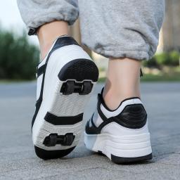 Sapatos de skate com 4 rodas para crianças, tênis para meninas e meninos, esportes de deformação ao ar livre - Image 1