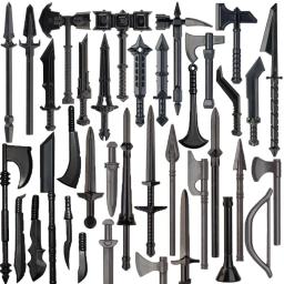 Medieval Armas Blocos de Construção para Crianças, Figuras Soldados do Exército, Acessórios Militares, Faca Espada, Machado Broadsword, Bricks Brinquedos - Image 1