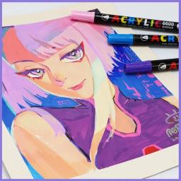 36/60/168 cores marcador de tinta acrílica dupla escova canetas marcadoras para caligrafia letras graffiti mangá desenho artigos de papelaria suprimentos - Image 3