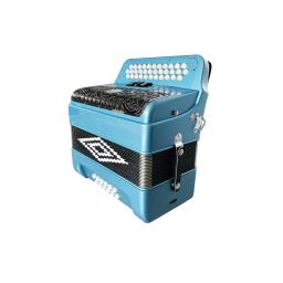 Acordeon JB3412C instrumento acordeão metálico, Black Silver Grill, botões brancos, 12 Bass, 3 Registers, azul, qualidade superior - Image 5