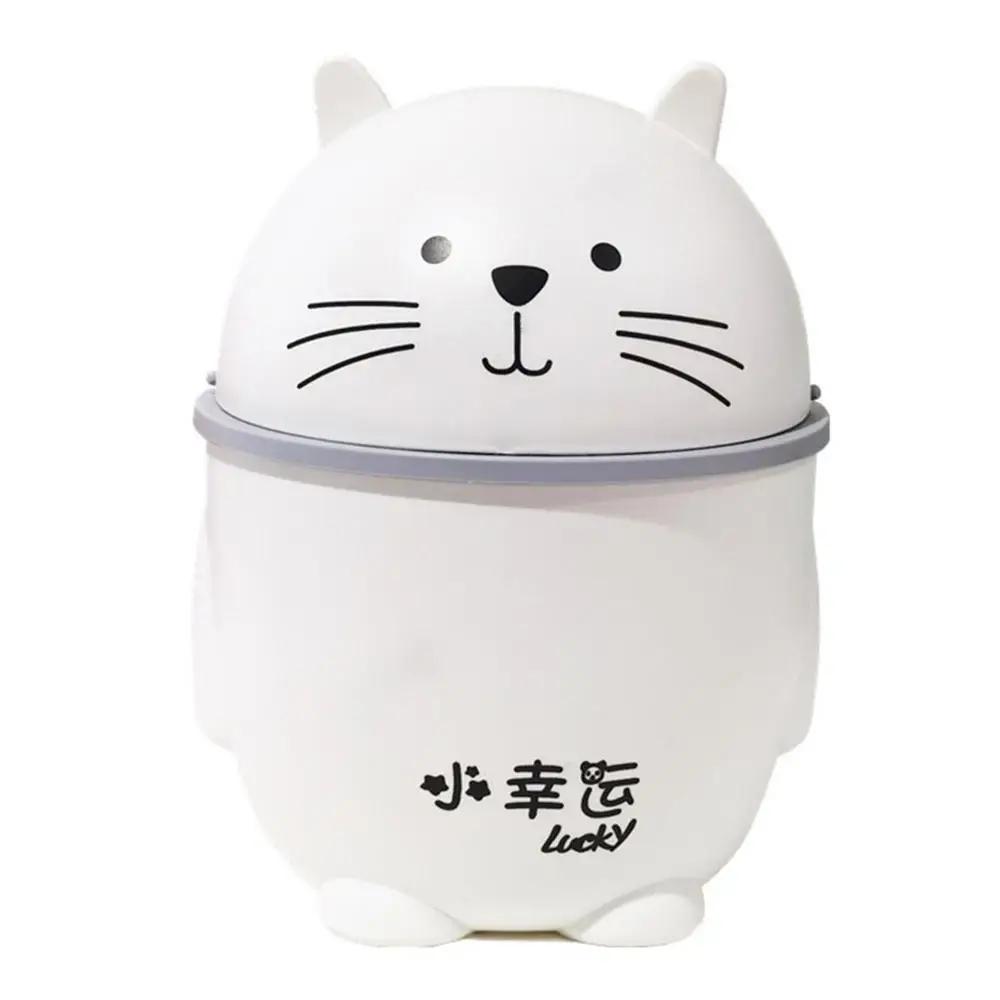 Desenhos animados gato mesa plástico lixeira, Desktop Waste Box, cesta de lixo, Home Office Supplies, lixeiras, diversos barril Bin, 1 pc, 2 pcs, 4pcs - Image 1