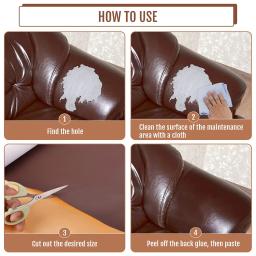 Auto-adesivo Leather Repair Tape Móveis Shoes First Aid Patch Leather Patch DIY Preto para Repair Sofa Patches Sticky DIY - Image 5