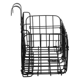Cesta dianteira e traseira dobrável do metal, cesta ajustável da bicicleta, portador do armazenamento do fio - Image 5