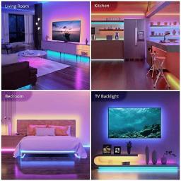 Luz de fundo LED para decoração do quarto, Romantique TV decoração, USB, Bluetooth, controle APP, sinta-se livre, colar, 5050, 1-20m, 12LED - Image 6