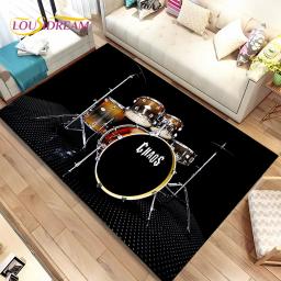 Kit de Bateria Música Drum Set Instruments Area Rug, Tapete para Home Living Room Quarto Sofá Capacho Decoração, tapete antiderrapante para crianças - Image 4