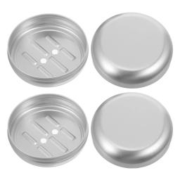 Caixa De Sabão De Metal Com Tampa, Prato Redondo, Suporte De Drenagem, Recipiente De Banheiro De Alumínio, Caso De Viagem, 2 Pcs - Image 2