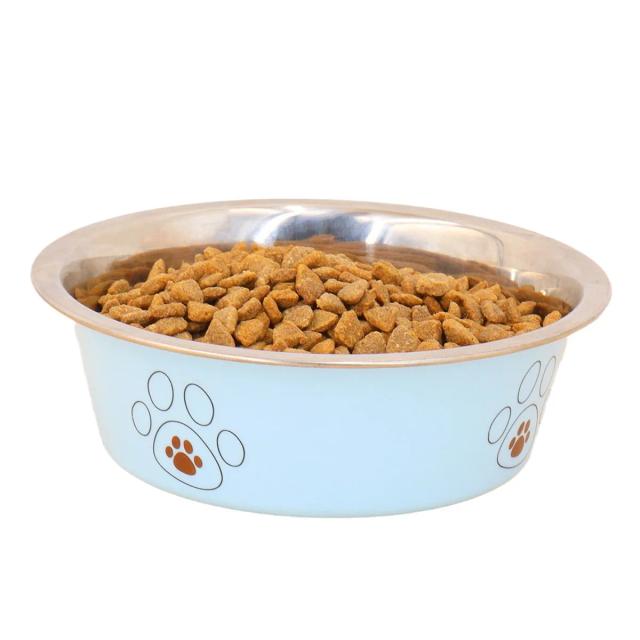 Tigela Antiderrapante de Aço Inoxidável para Gatos e Cães com Design de Desenhos Animados