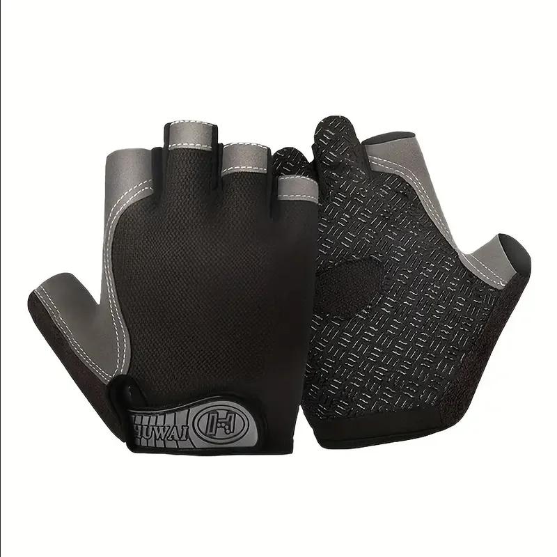 Luvas unissex de meio dedo esportivas, ao ar livre, ciclismo, montanhismo, fitness, respirável, absorvente de choque, antiderrapante - Image 1