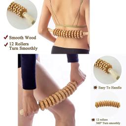 Massageador de fáscia corporal, alça antiderrapante, engrenagem ranhurada de madeira, braços, pernas, coxas, nádegas, rolo suave, massageador para relaxamento das costas - Image 3