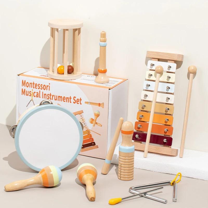 Baby Montessori Instrumentos Musicais, Brinquedos De Madeira, Instrumentos De Percussão Naturais, Kids Preschool Educational Birthday Gift - Image 1