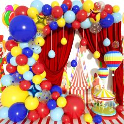 Conjunto de balões confete de circo carnaval para crianças, decoração de aniversário, decoração do chuveiro do bebê, brinquedo de menino e menina, vermelho azul e amarelo - Image 6
