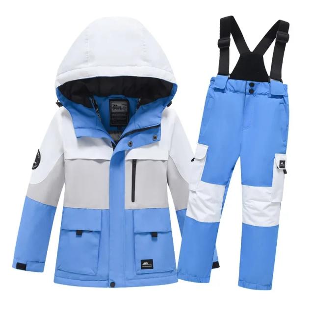 Traje de Esqui Infantil Inverno Impermeável e Respirável - Conjunto Completo