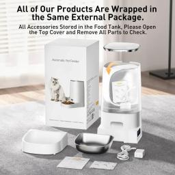Rojoeco 4l alimentador automático para animais de estimação, dispensador inteligente de comida para gatos, controle remoto, botão wi-fi, alimentador automático para gatos, acessórios para cães - Image 5