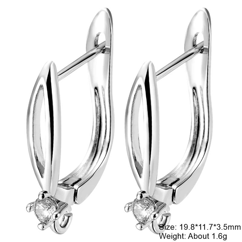 Juya 2 4 6 pçs/lote fecho de fio da orelha pontos prendedor básico bail brinco ganchos acessórios para diy feminino encantos brincos fazendo - Image 1