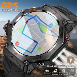 Lige gps relógio inteligente premium militar bluetooth chamada esportes ao ar livre 3atm à prova dwaterproof água amoled 1.39 Polegada tela novo smartwatch masculino - Image 1
