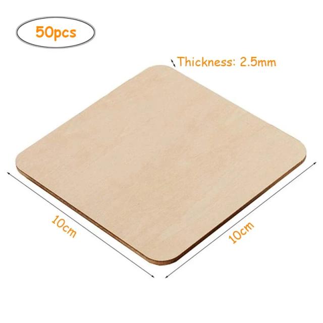 Fatias de Madeira Natural para Pintura e Artesanato DIY - 50 Peças Inacabadas de 10 cm para Decorações e Esculturas
