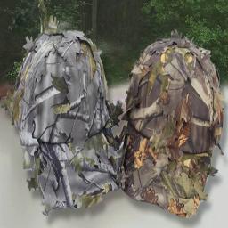 Tampão de camuflagem militar tático ao ar livre, proteção solar, 3D Bionic Leaf, Chapéu de caça Camo do exército - Image 5