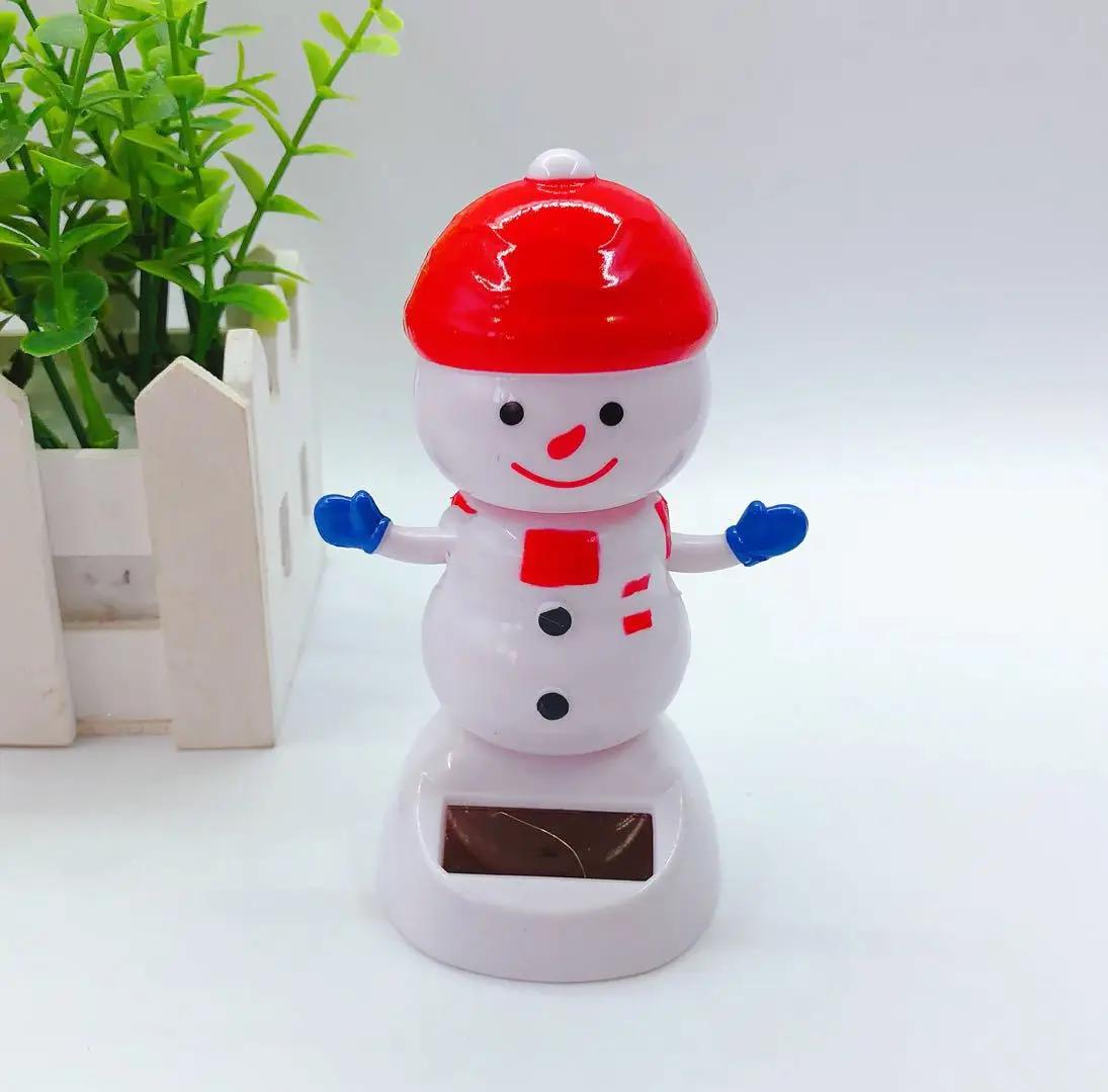 Decoração de carro de natal dança solar papai noel pinguim árvore elk boneco de neve bobblehead boneca feliz natal presente carro ornamento - Image 1