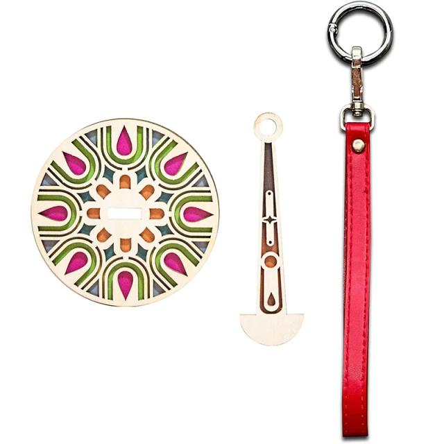 Suporte Portátil de Madeira com Alça para Tricô e Bordado - Acessórios Ideais para Chapéus, Cardigans e Meias