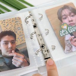 Mini Álbum de Fotos com Fivela Magnética Fecho, 3 Anéis, Glitter Photocard, A8 Binder, Livro Suporte Kpop, 10 Folhas, 20 Bolsos, 3" - Image 4