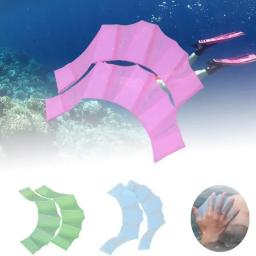 Luvas de silicone tipo rã para natação, unisex, mão, nadadeiras, dedo, mão, remo, esportes aquáticos, ~ 3, 1 par - Image 2